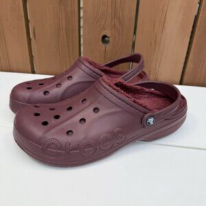 Men's Crocs Classic Burgundy Lined Clogs M12